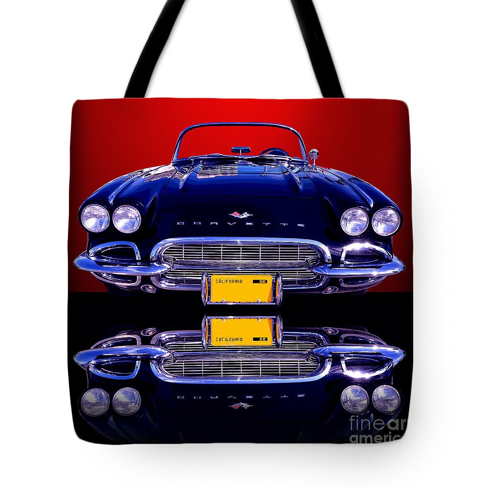 Car Tote Bag featuring the photograph 1961 Chevy Corvette by Jim Carrell