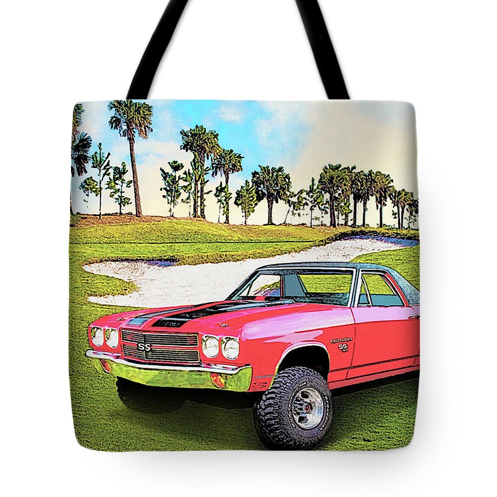 1970 Chevy El Camino Tote Bag featuring the digital art 1970 Chevy El Camino 4x4 Not 2nd Generation 1964-1967 by Chas Sinklier