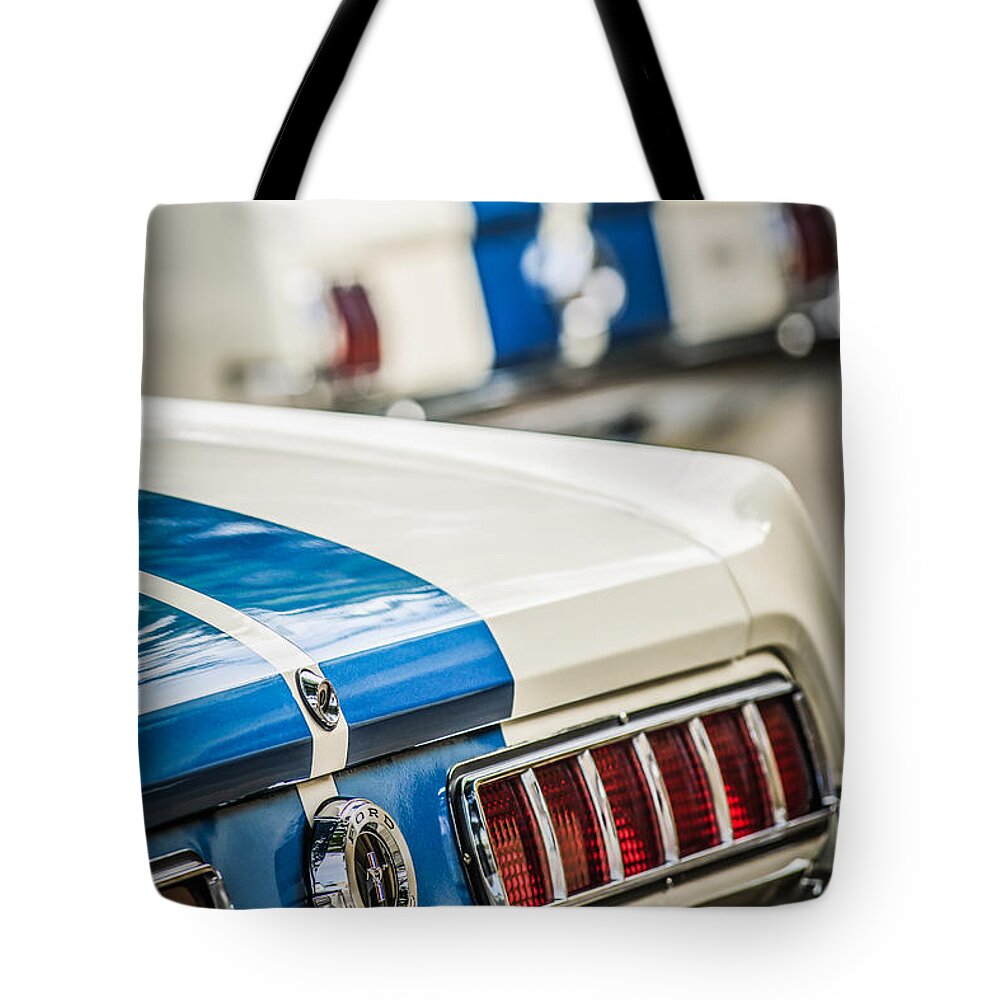 1965 Ford Shelby Mustang Gt 350 Taillight Tote Bag featuring the photograph 1965 Ford Shelby Mustang GT 350 Taillight -1037c by Jill Reger