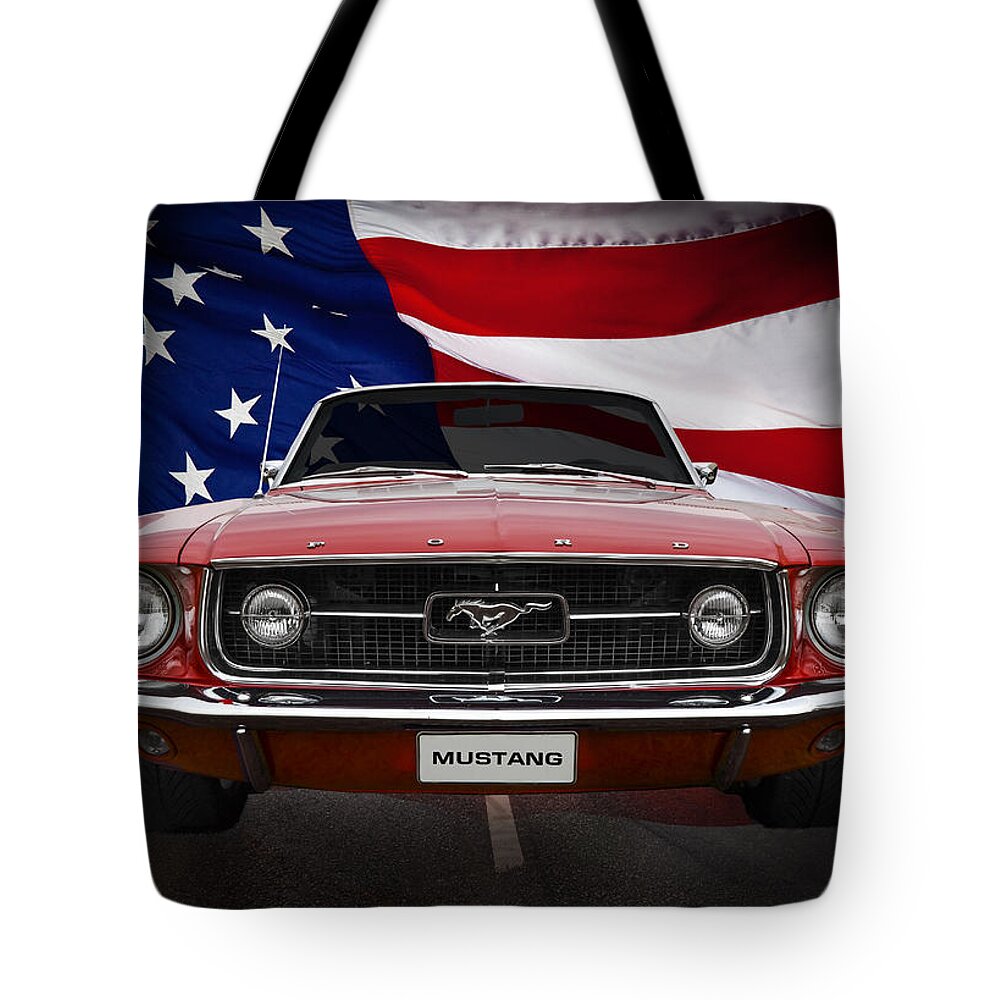 1966 Tote Bag featuring the photograph 1966 Ford Mustang - American Classic by Marcus Karlsson Sall