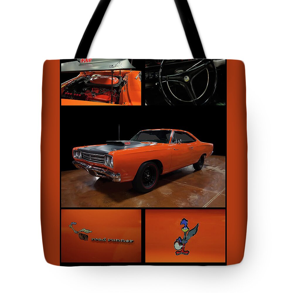 1969 Plymouth Road Runner A12 Tote Bag featuring the photograph 1969 Plymouth Road Runner A12 by Flees Photos