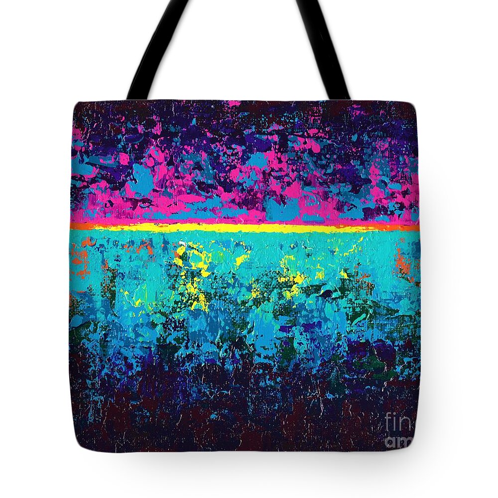 #madewithmichaels #art #abstract #contemporary #allisonconstantino Tote Bag featuring the painting 1st Light by Allison Constantino