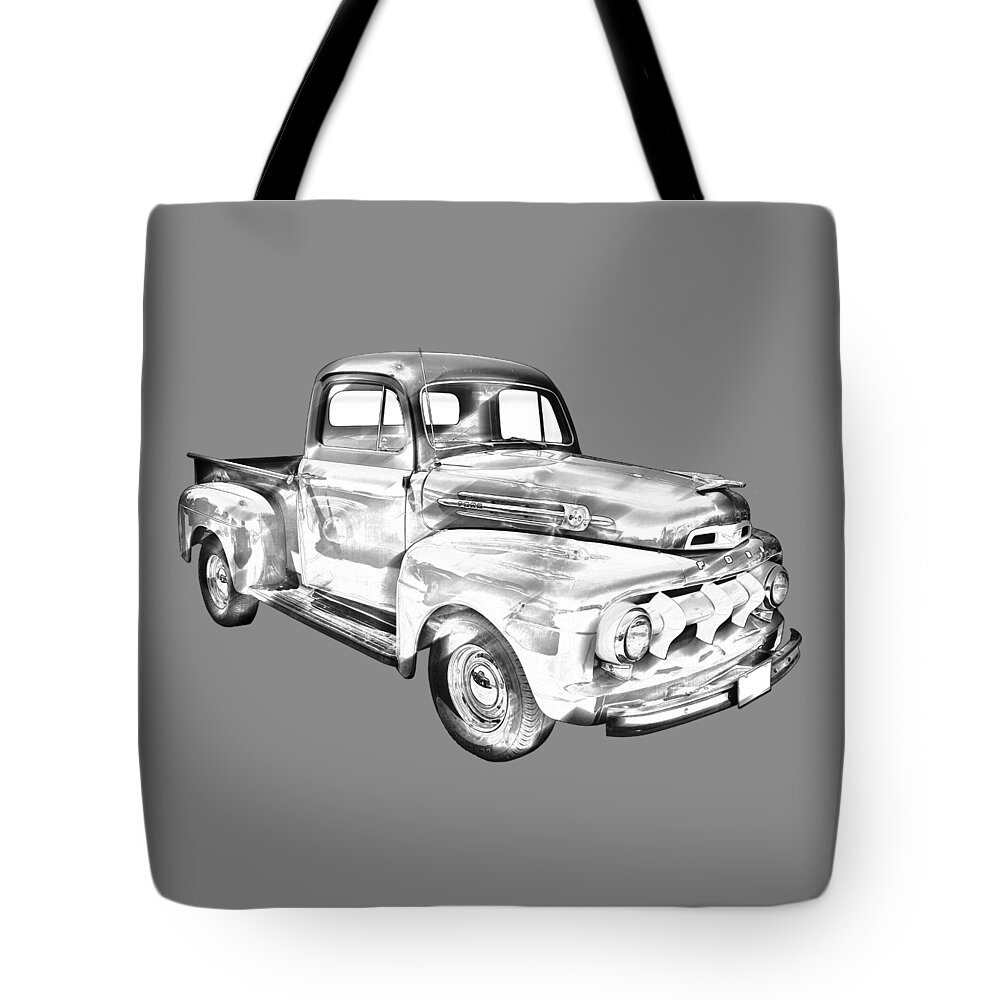 Ford F1 Pickup Tote Bag featuring the photograph 1951 ford F-1 Pickup Truck Illustration #2 by Keith Webber Jr