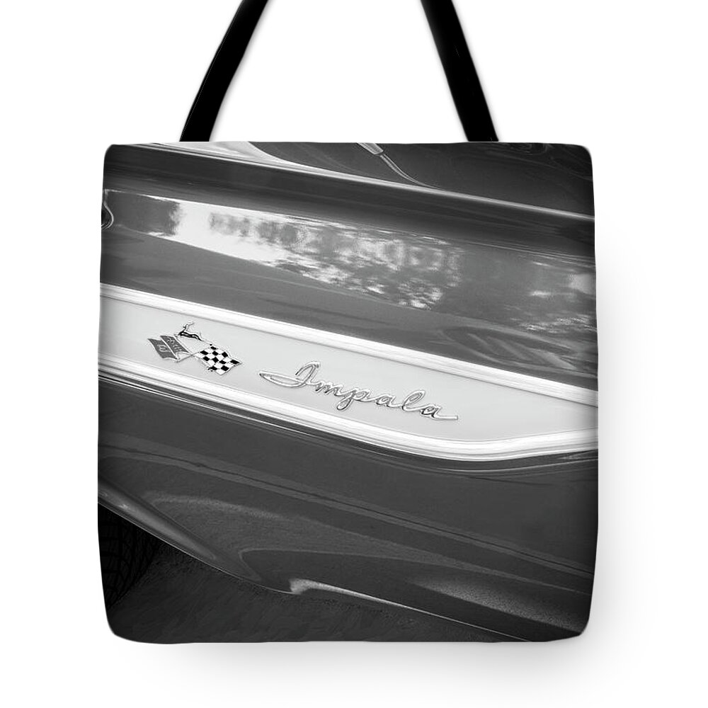1961 Chevrolet Impala Tote Bag featuring the photograph 1961 Chevrolet Impala SS BW #2 by Rich Franco