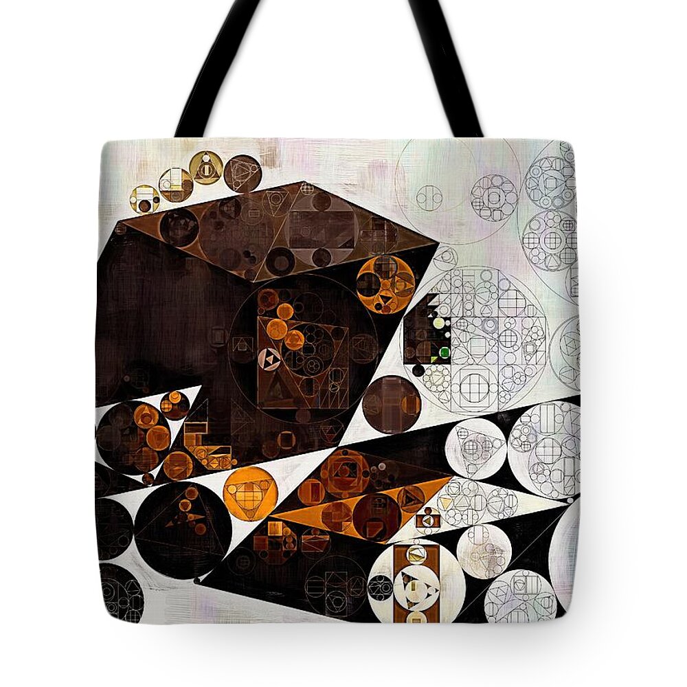Geometric Tote Bag featuring the digital art Abstract painting - Dark wood #2 by Vitaliy Gladkiy