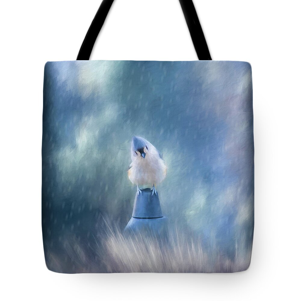 Bird Tote Bag featuring the photograph April Showers by Cathy Kovarik