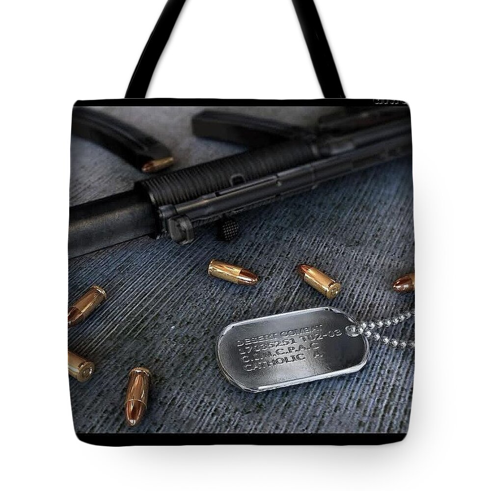 Assault Rifle Tote Bag featuring the photograph Assault Rifle #2 by Jackie Russo