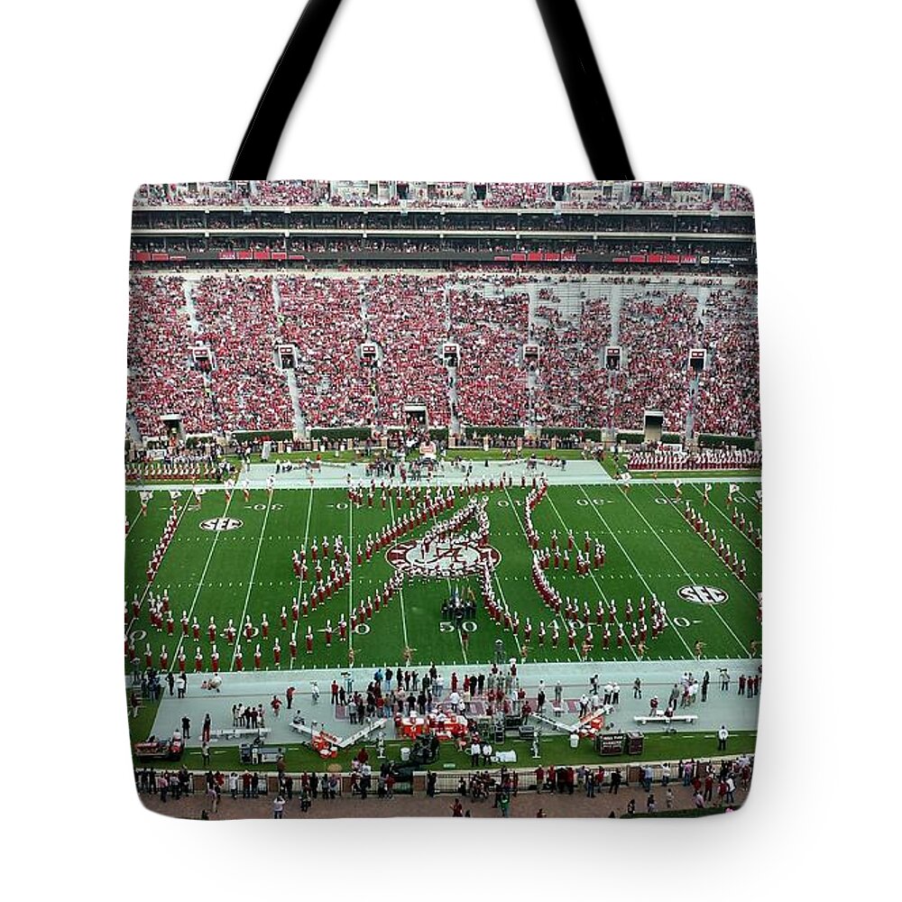 Gameday Tote Bag featuring the photograph Bama A Panorama by Kenny Glover
