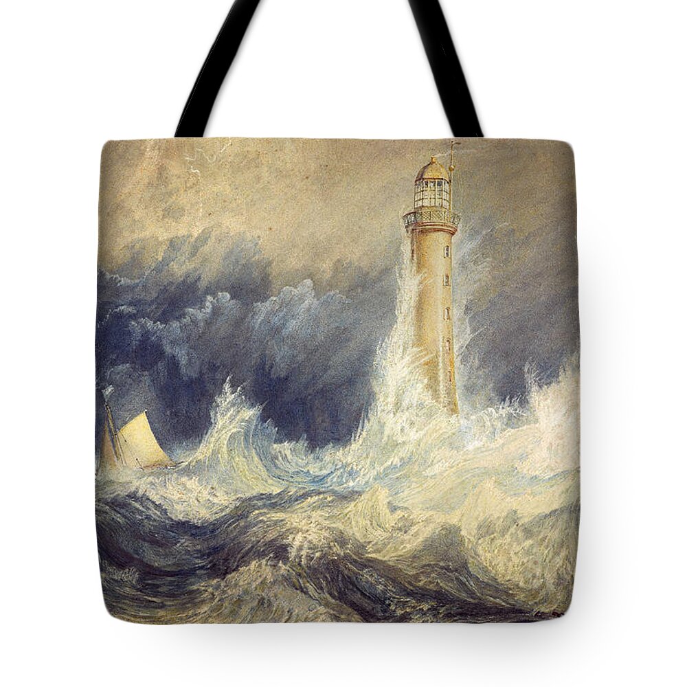 1819 Tote Bag featuring the painting Bell Rock Lighthouse #2 by MotionAge Designs