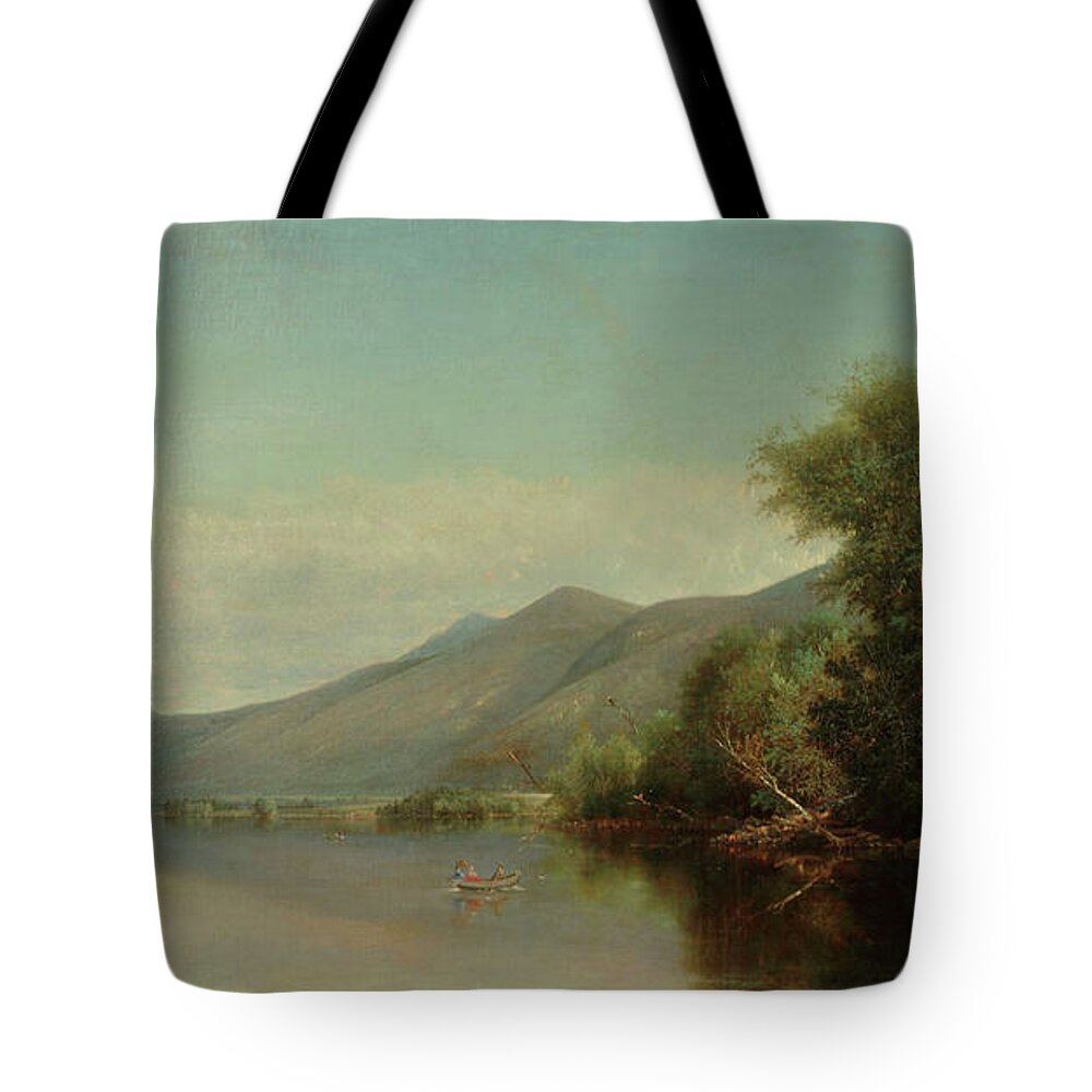 Boating On Lake George Tote Bag featuring the painting Boating on Lake George #2 by Nelson Augustus
