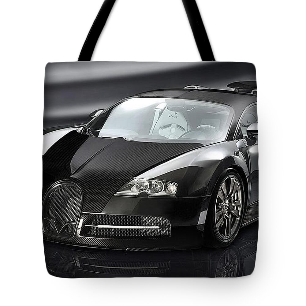 Bugatti Tote Bag featuring the digital art Bugatti #2 by Super Lovely
