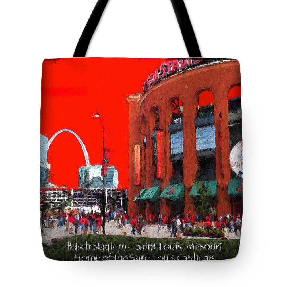 Baseball Tote Bag featuring the photograph Busch Stadium - Saint Louis Missouri #1 by John Freidenberg