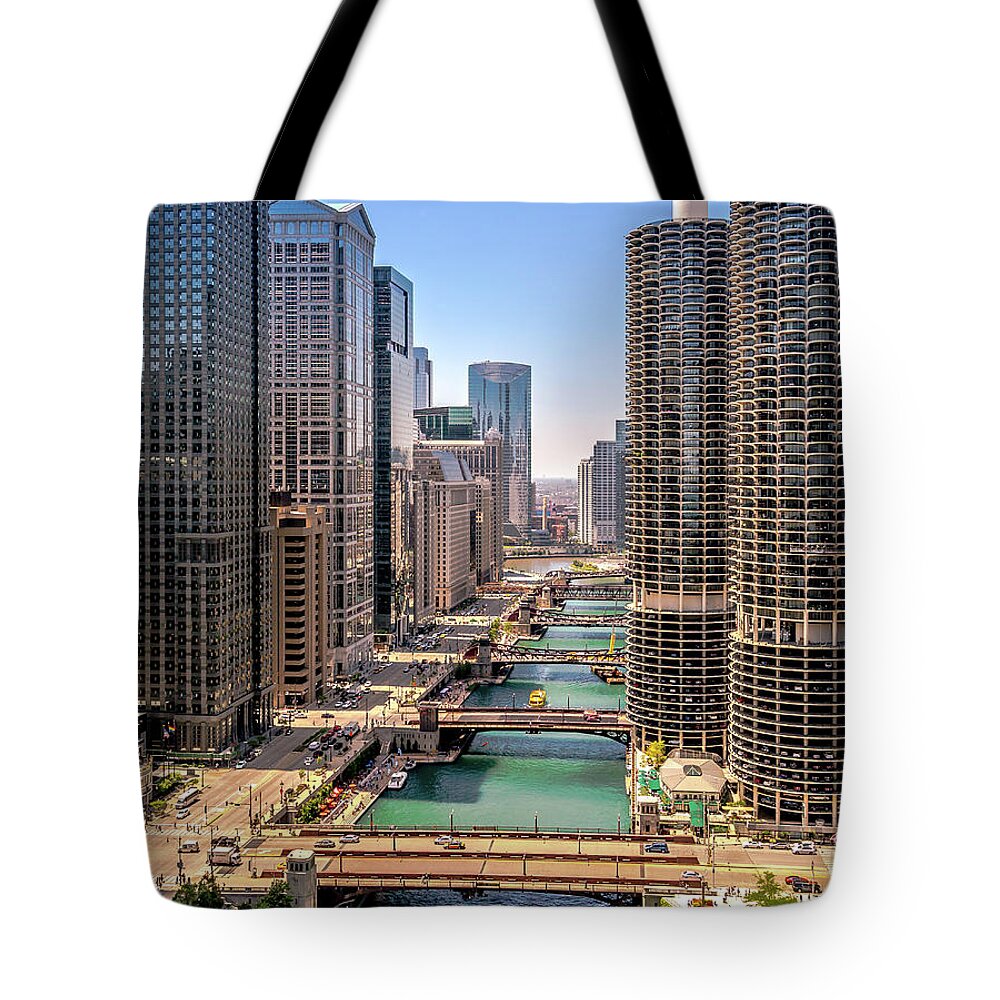 Chicago Tote Bag featuring the photograph Chicago Skyline #2 by Lev Kaytsner