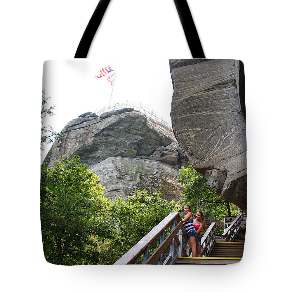 Chimney Rock Tote Bag featuring the photograph Chimney Rock #2 by Ellen Tully