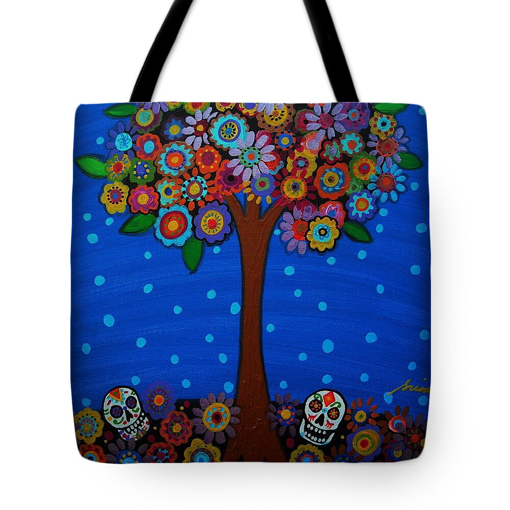 Day Of The Dead Tote Bag featuring the painting Day Of The Dead #2 by Pristine Cartera Turkus