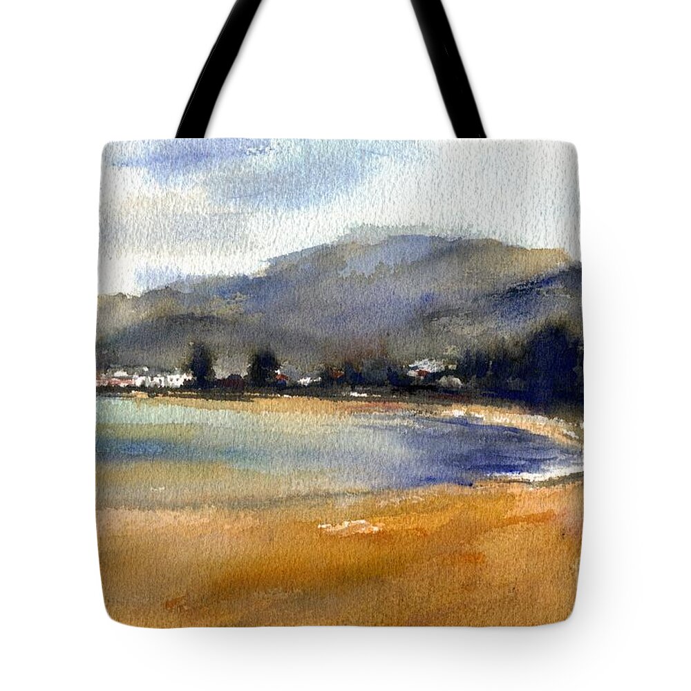 House Tote Bag featuring the painting Delta river in Georgioupolis #2 by Karina Plachetka