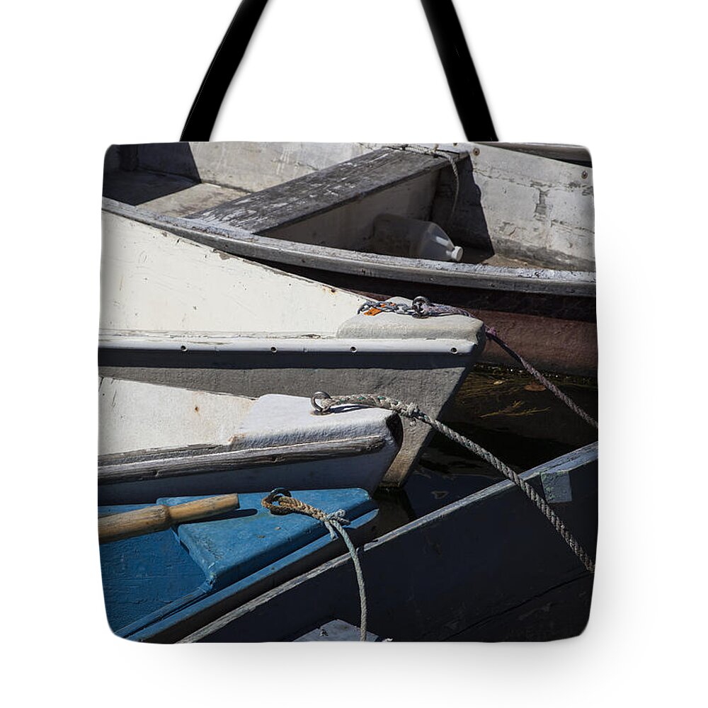 Dories Tote Bag featuring the photograph Dories #3 by Timothy Johnson