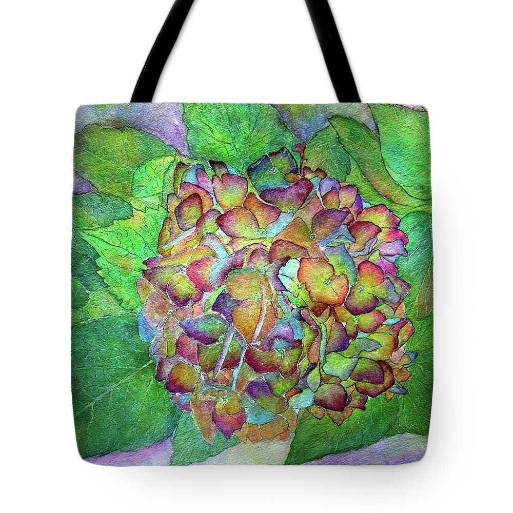 Hydrangea Tote Bag featuring the painting Dried Hydrangea by Janet Immordino