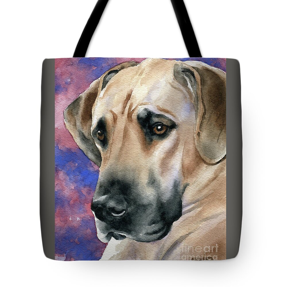 Great Tote Bag featuring the painting Great Dane by David Rogers