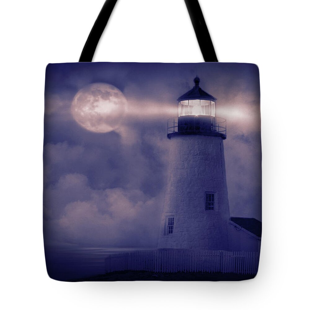 Maine Tote Bag featuring the photograph Guiding Lights #2 by George Robinson