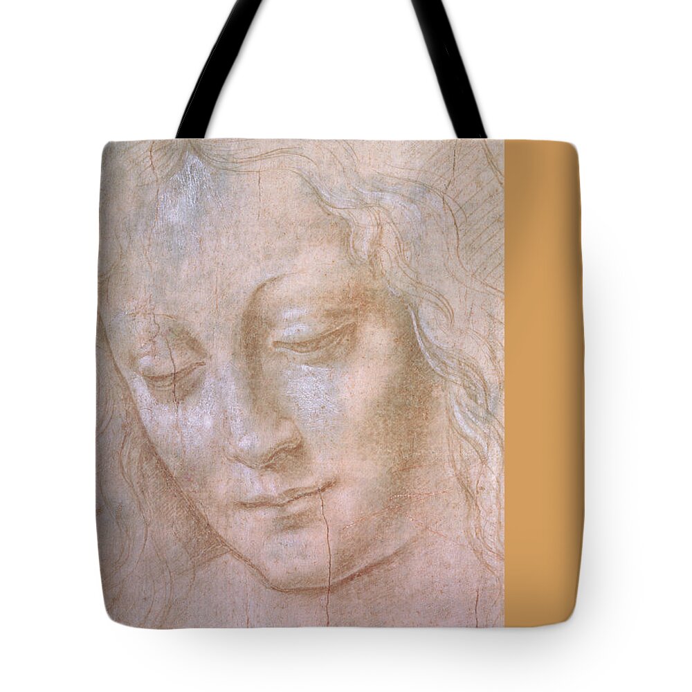 Leonardo Da Vinci Tote Bag featuring the painting Head Of A Woman #1 by Leonardo Da Vinci