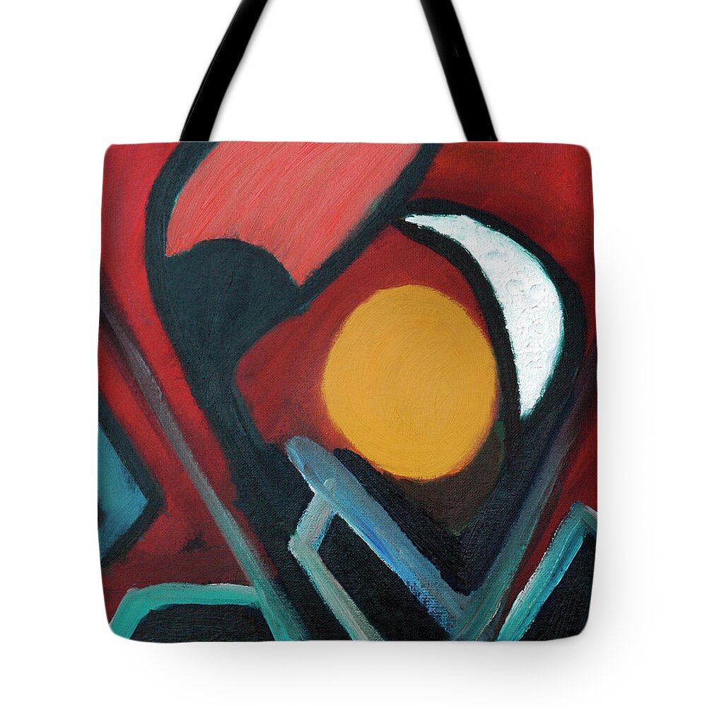 Abstract Garden Tote Bag featuring the painting Hour Garden #2 by Rein Nomm