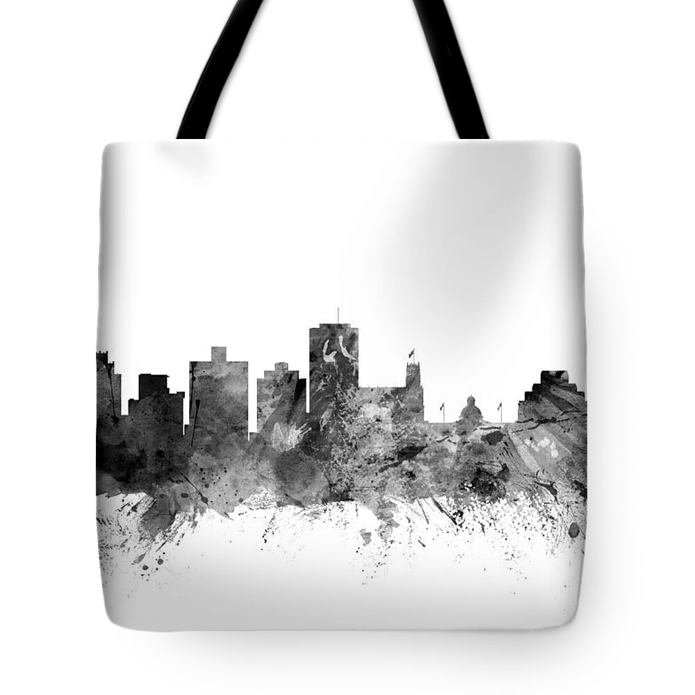 City Tote Bag featuring the digital art Jackson Mississippi Skyline by Michael Tompsett