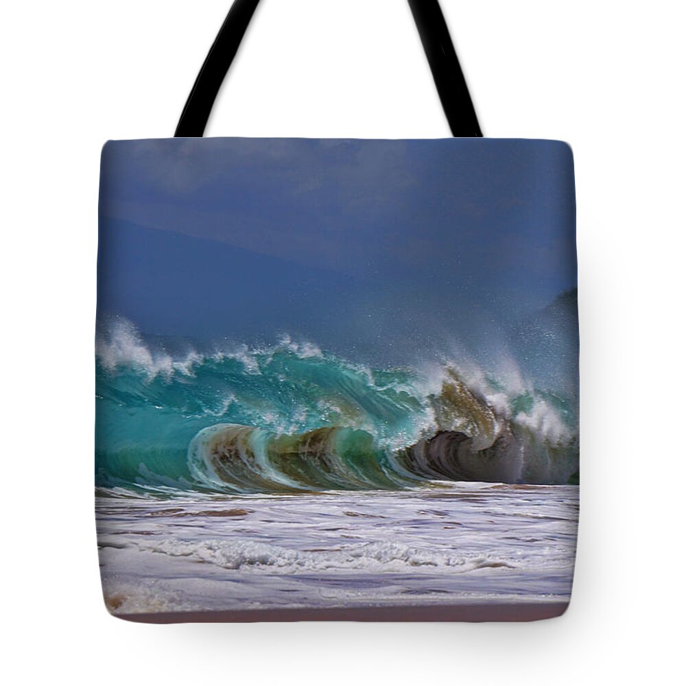 Maui Hawaii Big Waves Ocean Seascape Awesome Makena Tote Bag featuring the photograph Makena Surf #2 by James Roemmling