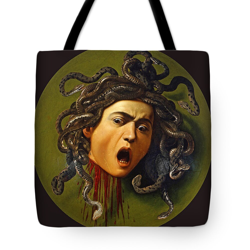 Caravaggio Tote Bag featuring the painting Medusa #3 by Caravaggio