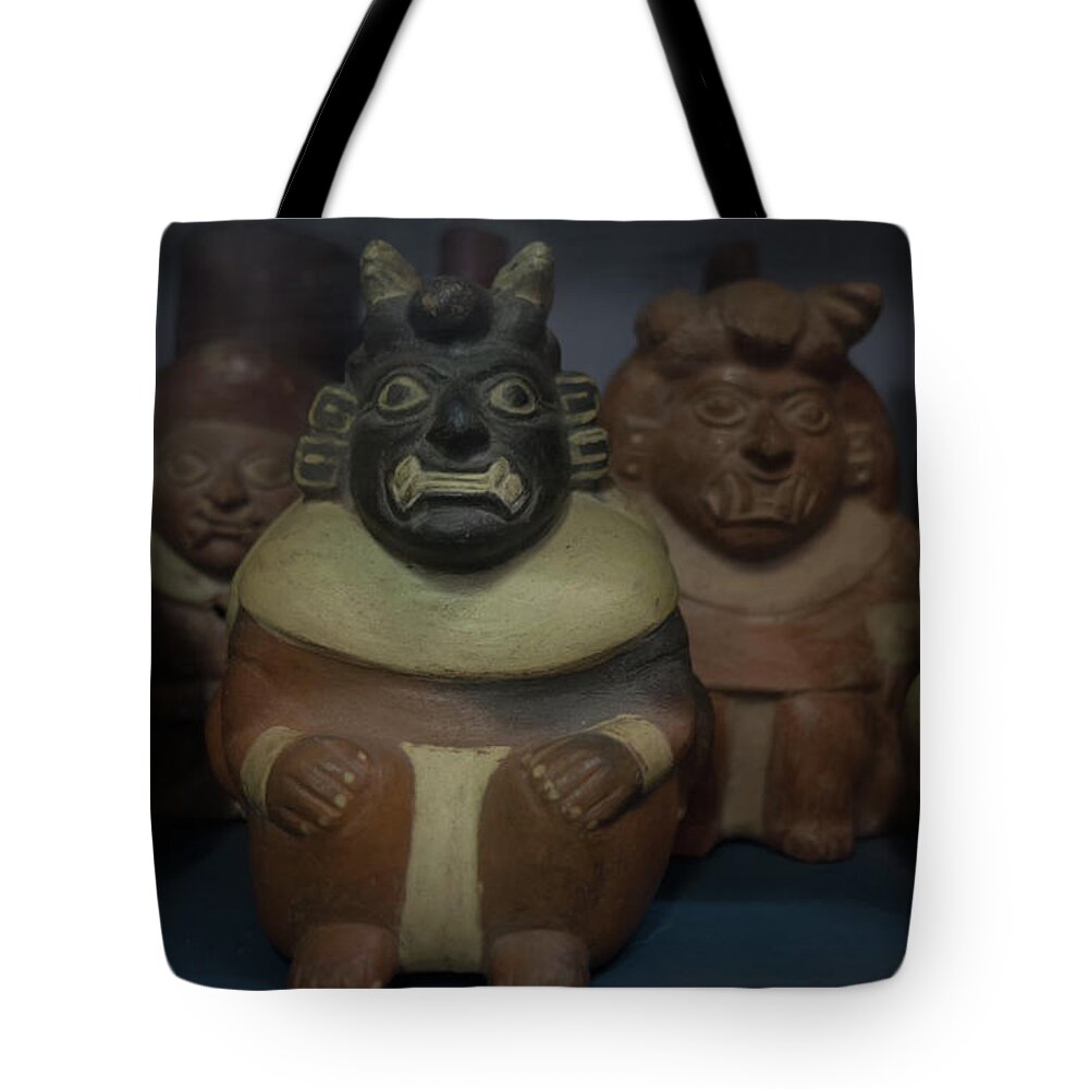 Artifacts Tote Bag featuring the digital art Museo Larco Artifacts #2 by Carol Ailles