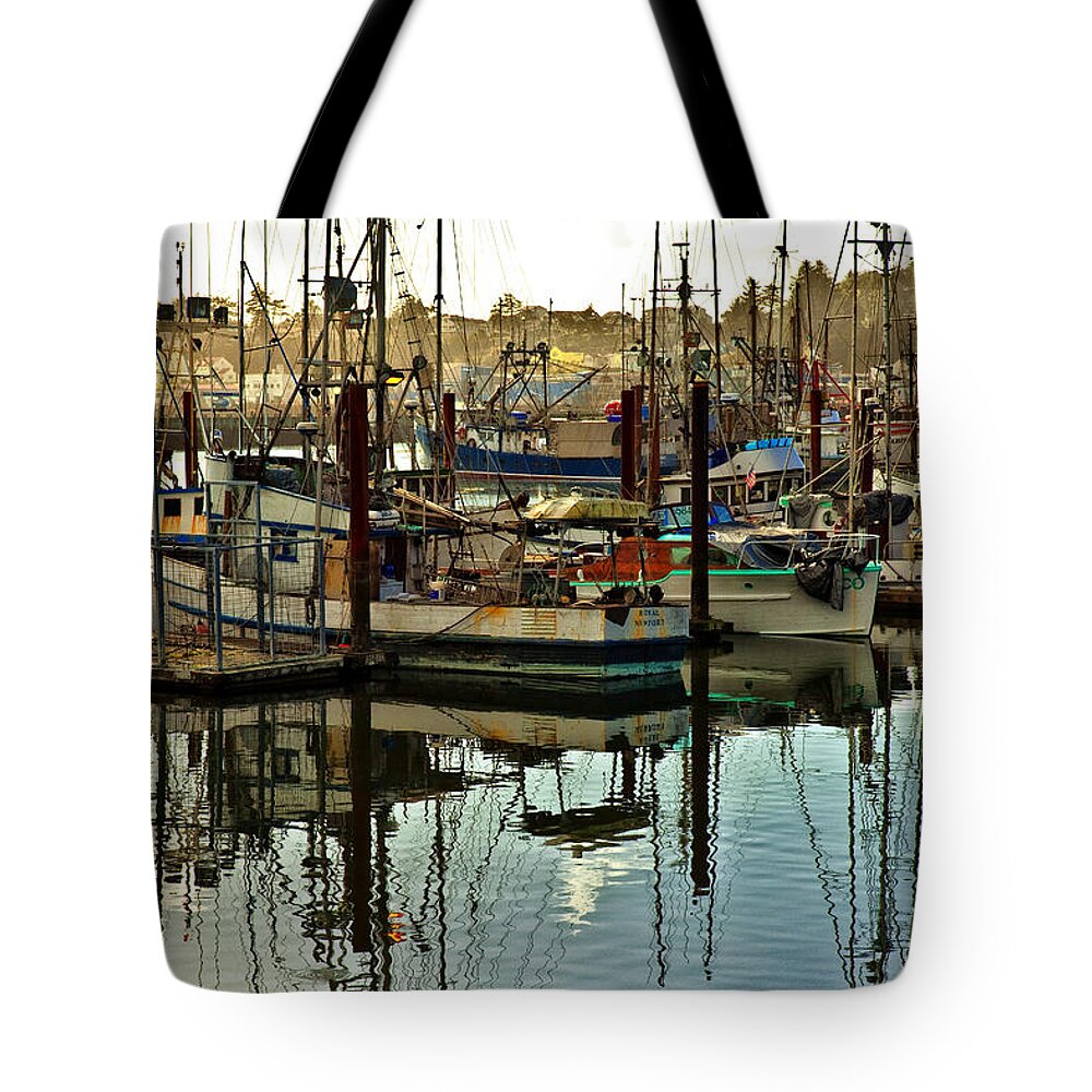 Newport Oregon Tote Bag featuring the photograph Newport Marina #2 by Diana Powell