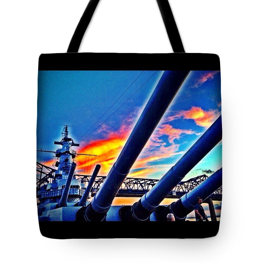 Fall River Tote Bag featuring the photograph Battleship by Kate Arsenault 