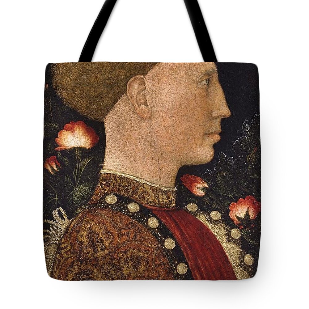 Pisanello Tote Bag featuring the painting Portrait of a young man #3 by MotionAge Designs