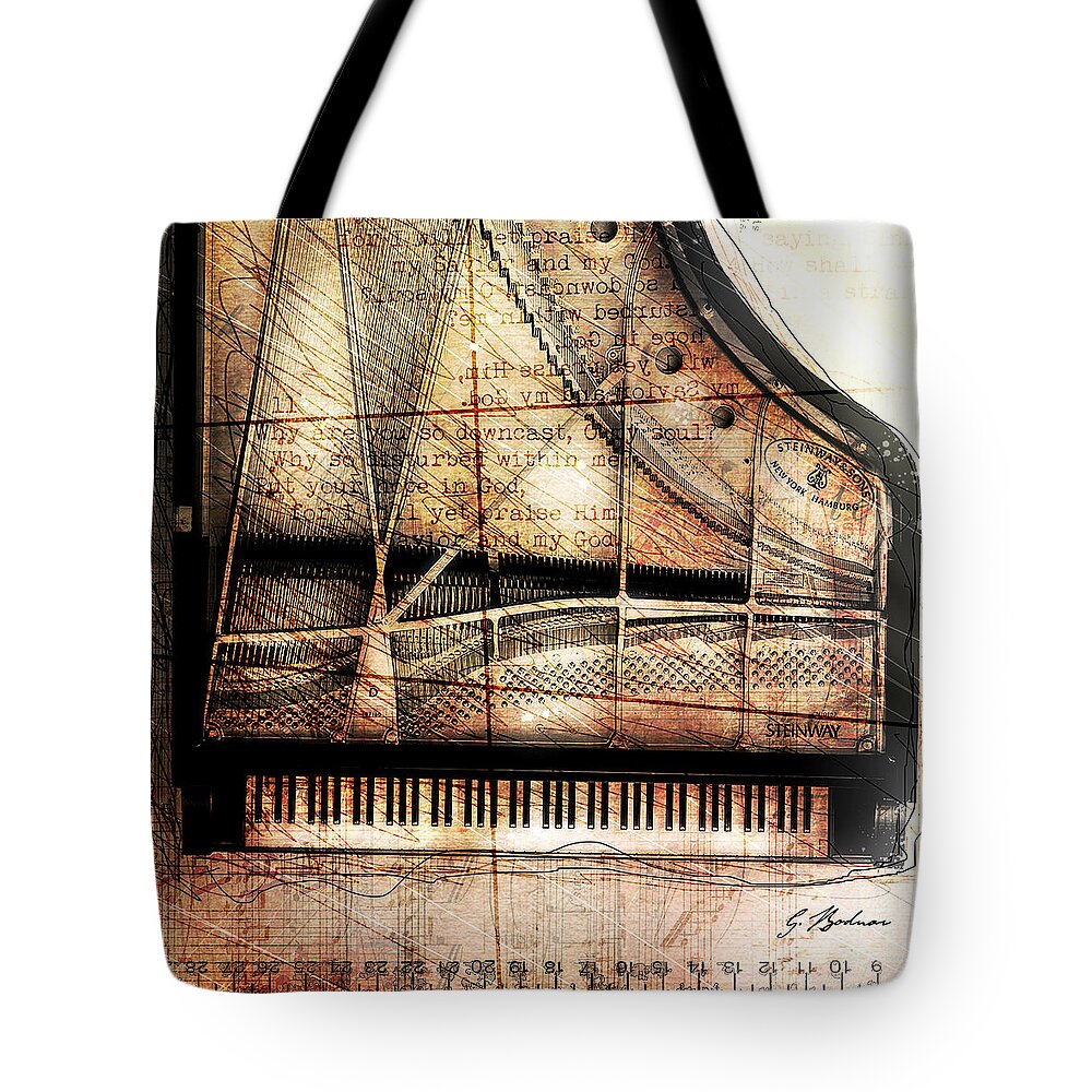 Piano Tote Bag featuring the digital art Prelude To Dawn C by Gary Bodnar