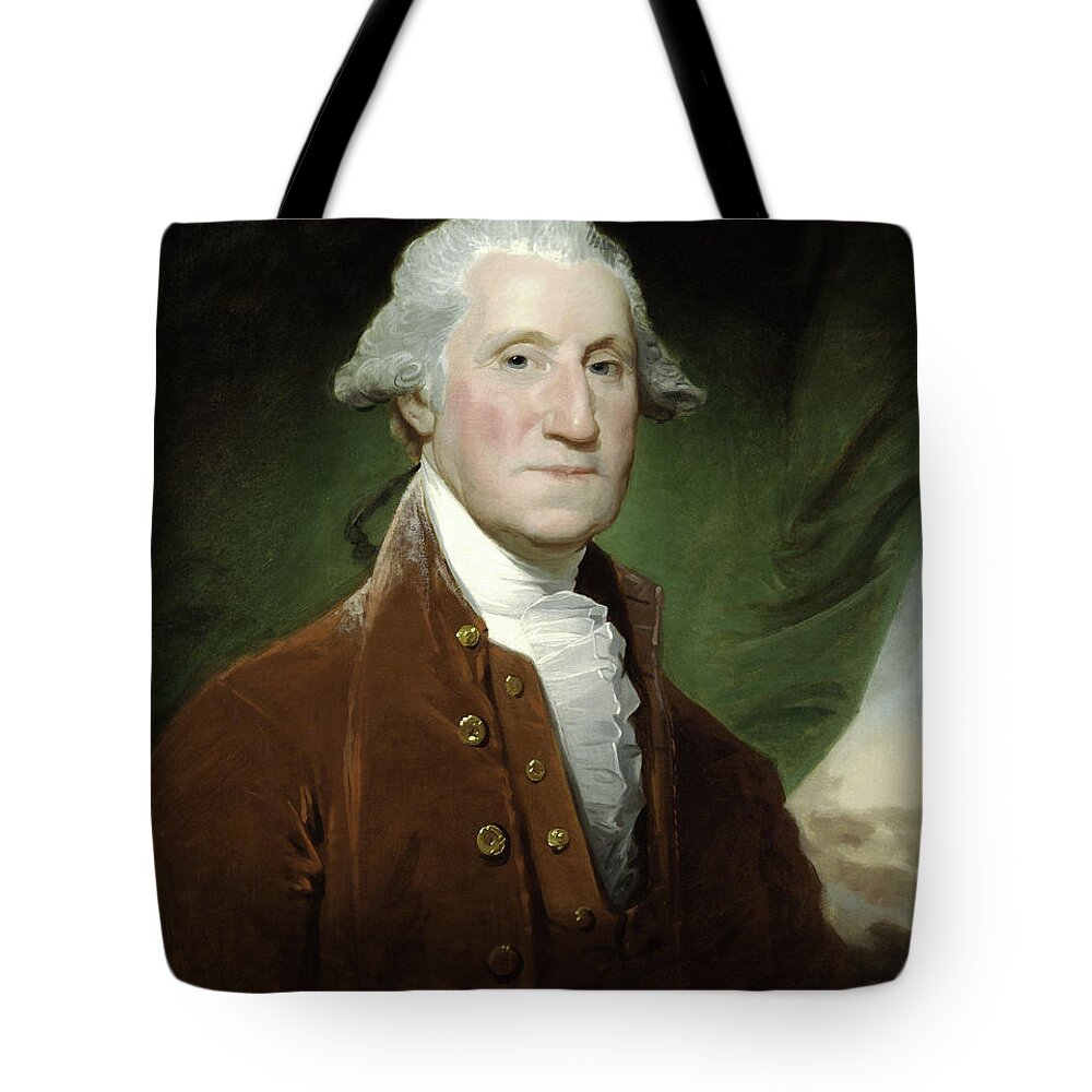 George Washington Tote Bag featuring the mixed media President George Washington by War Is Hell Store