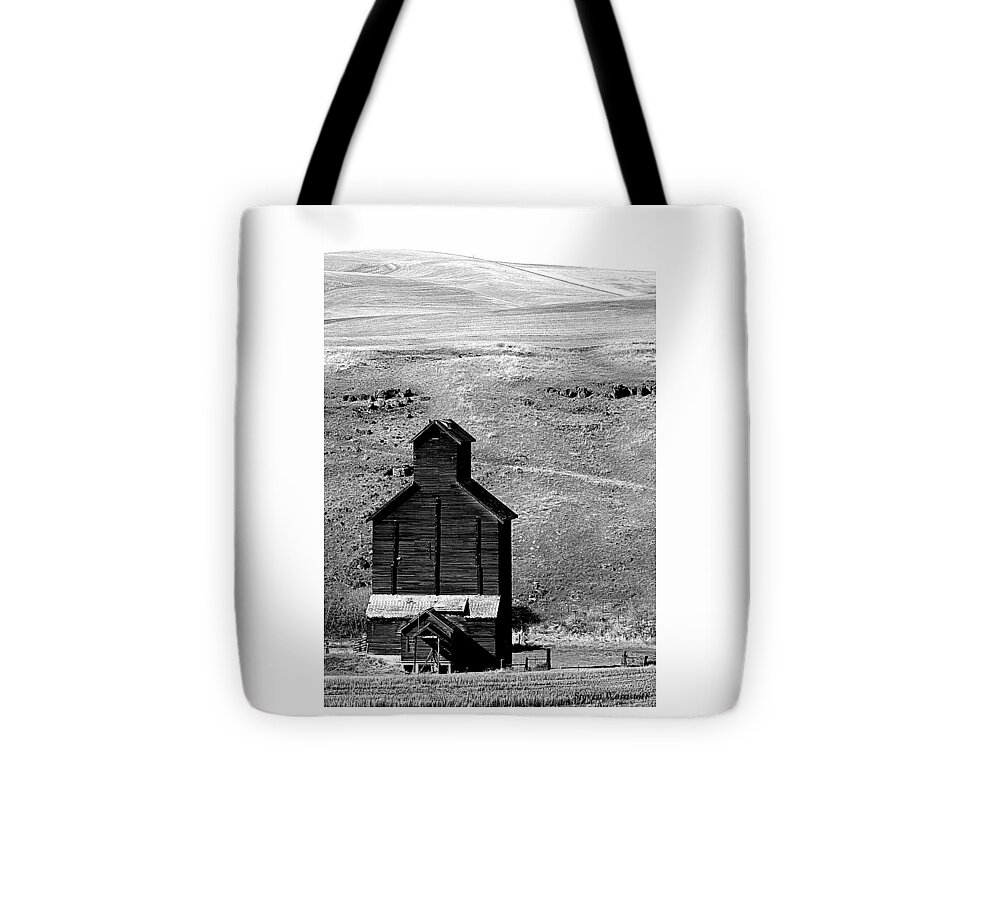 Oregon Tote Bag featuring the photograph Rice Grain Elevator by Steve Warnstaff