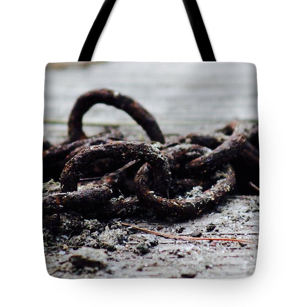 Rust Tote Bag featuring the photograph Rusty Chain by Deena Withycombe