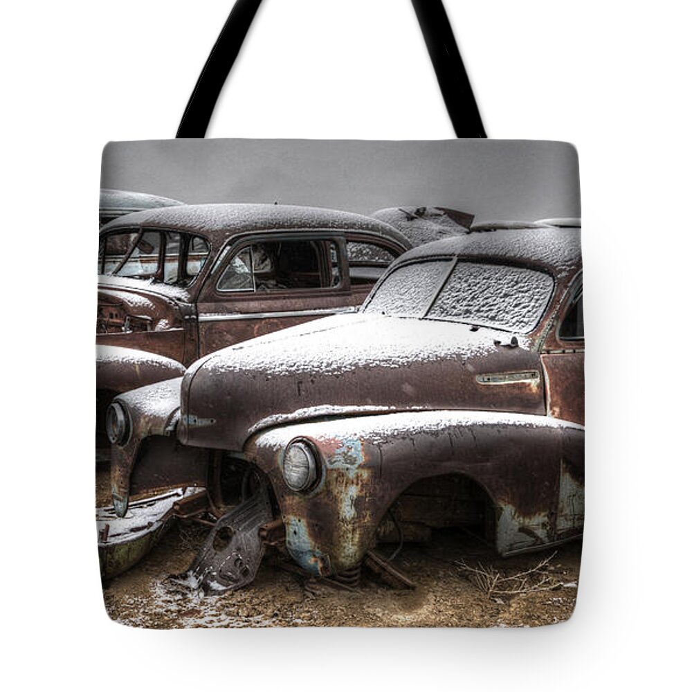 Salvage Yard Tote Bag featuring the photograph Rusty #2 by Craig Incardone