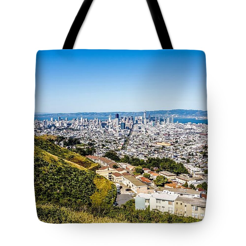 Downtown Tote Bag featuring the photograph San Francisco California Downtown And Surroundings #2 by Alex Grichenko