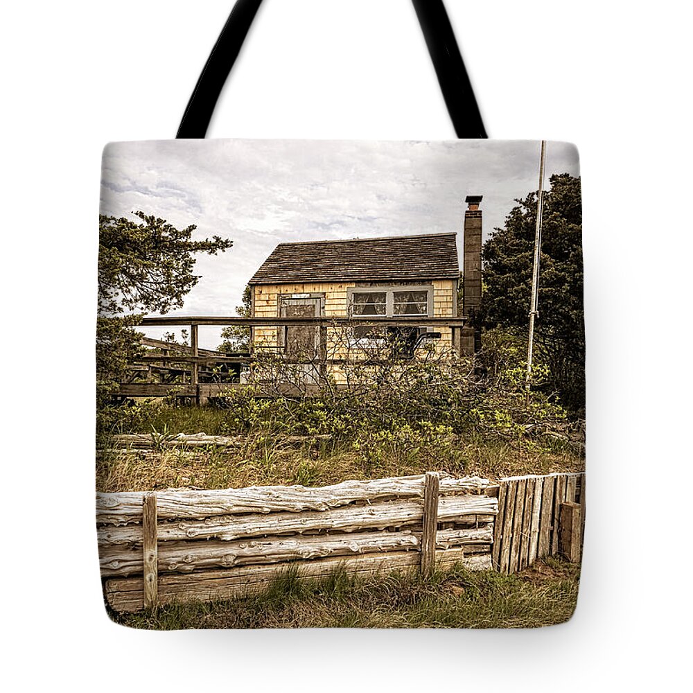 Cape Cod Tote Bag featuring the photograph Sandy Neck Dune Shack #2 by Frank Winters