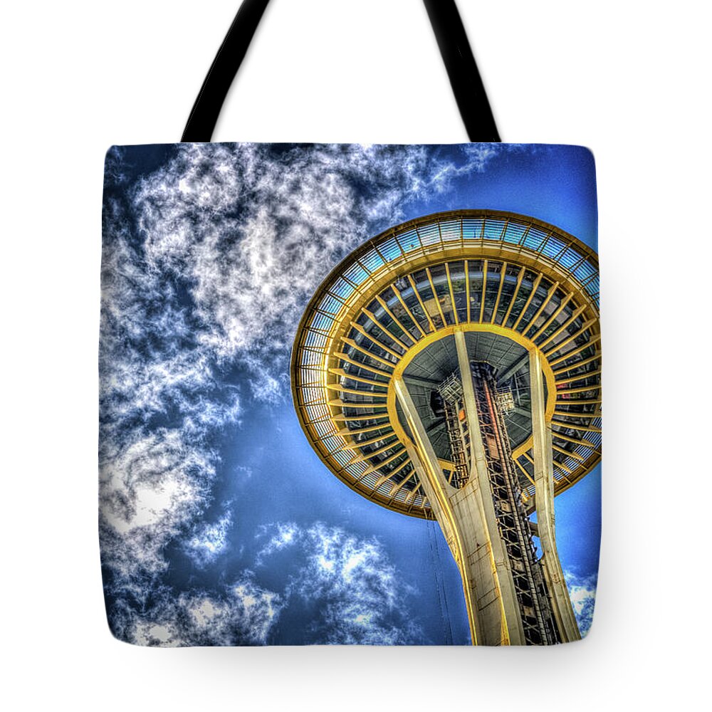 Seattle Tote Bag featuring the photograph Seattle Space Needle #3 by Spencer McDonald