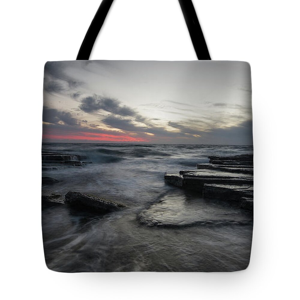 Seascape Tote Bag featuring the photograph Shipwreck of an abandoned ship on a rocky shore #2 by Michalakis Ppalis