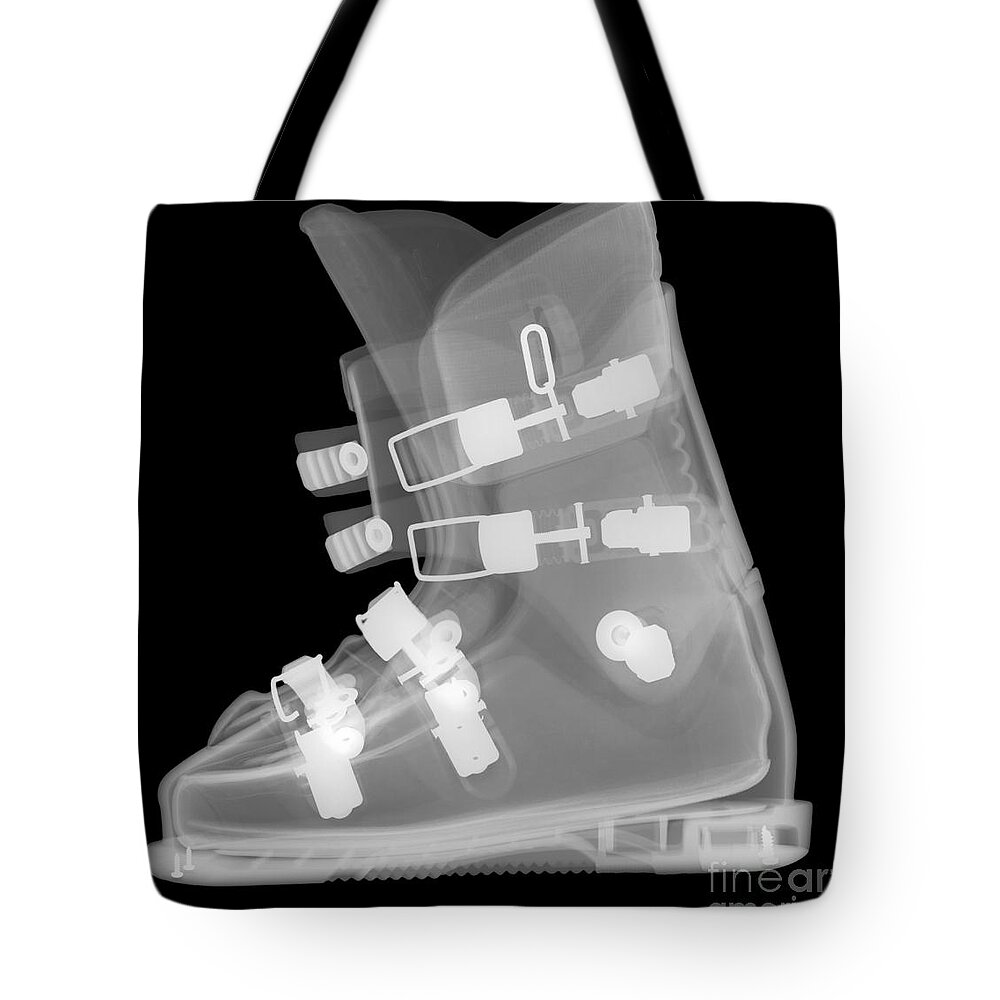 X-ray Tote Bag featuring the photograph Ski Boot #2 by Ted Kinsman