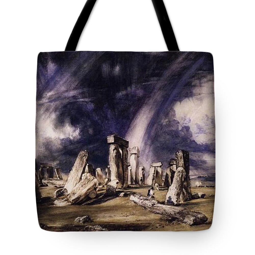 John Constable Tote Bag featuring the painting Stonehenge by John Constable