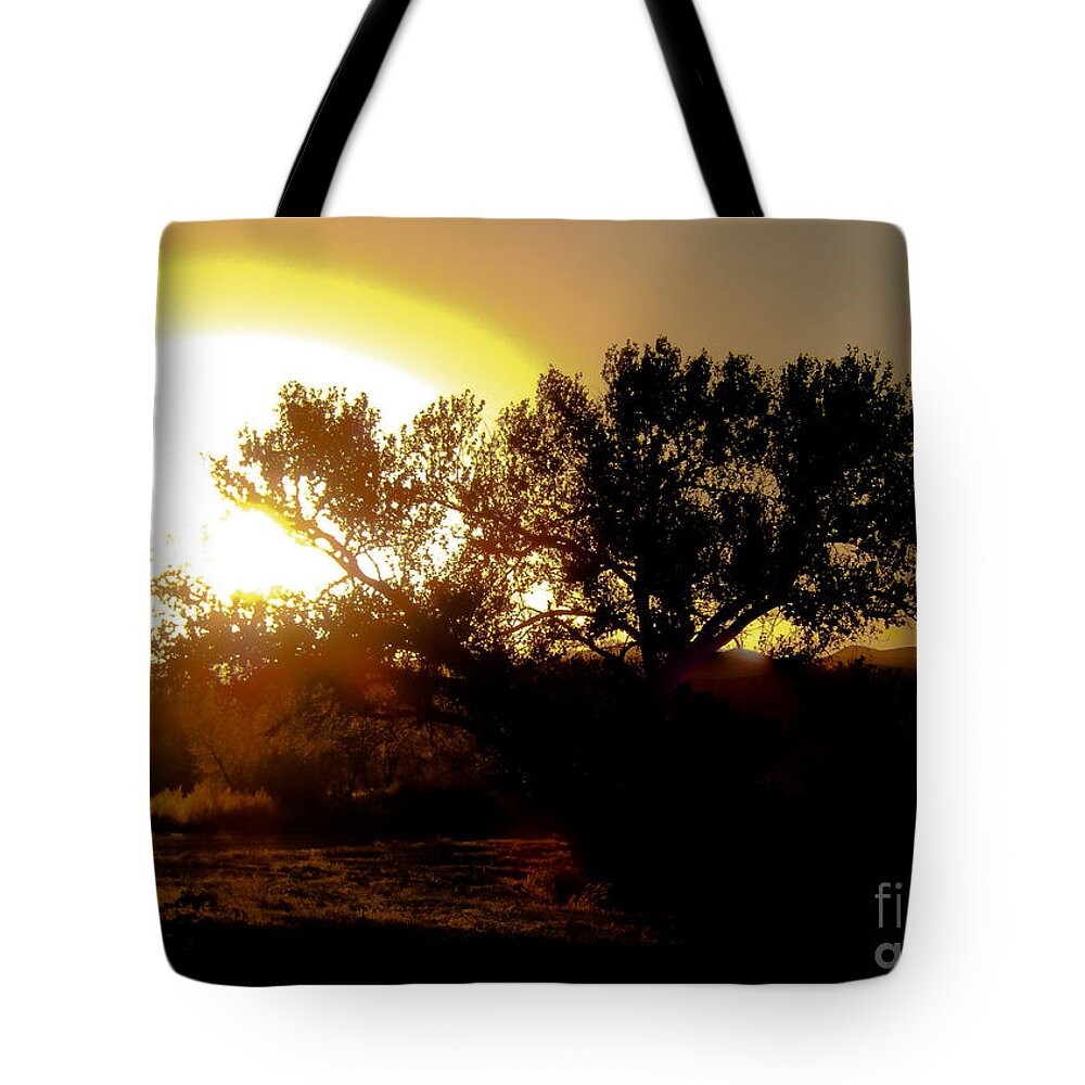 Sunset Tote Bag featuring the photograph Sunset at Bosque del Apache #2 by John Greco