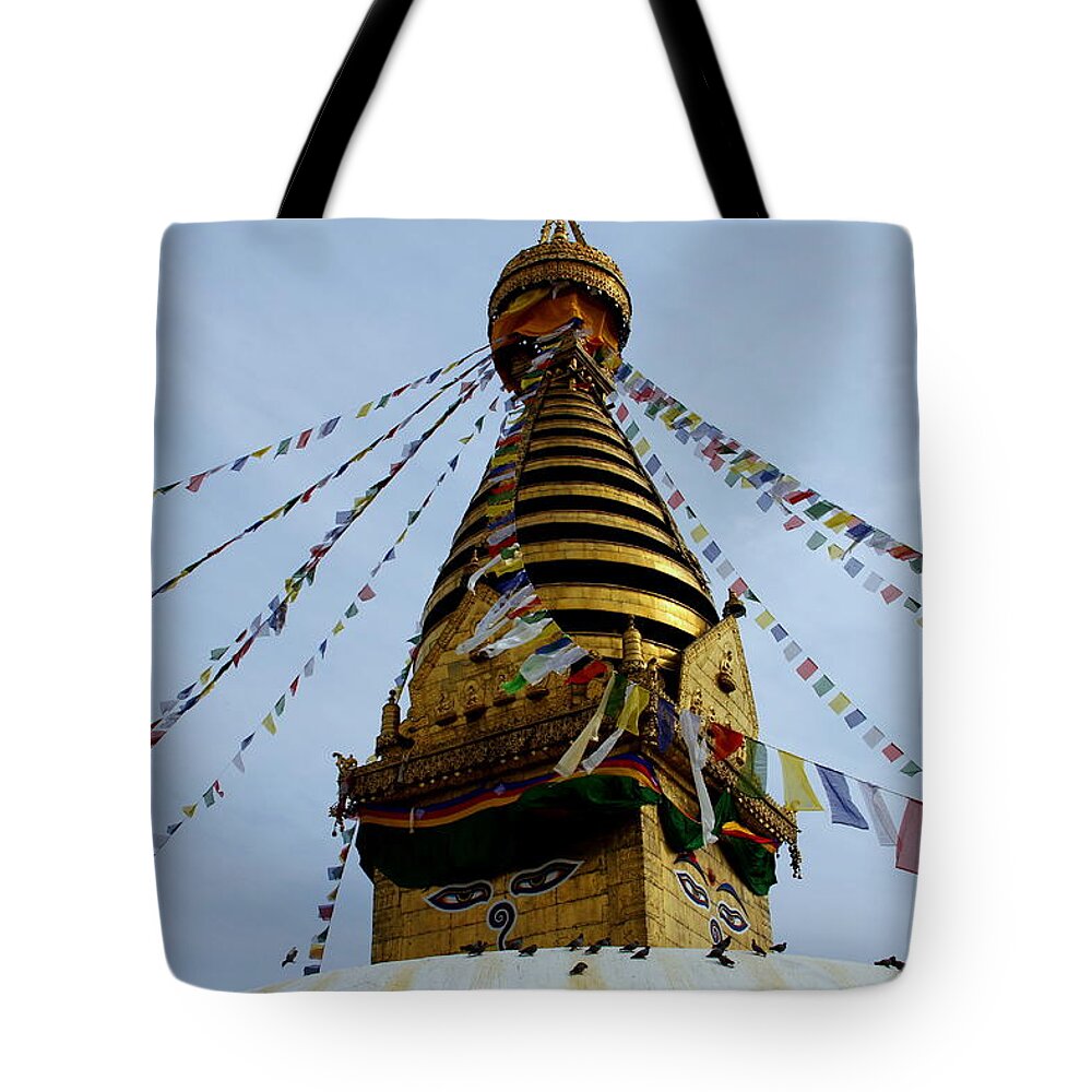  Swayambhunath Tote Bag featuring the photograph Swayambhunath #2 by Lorelle Phoenix