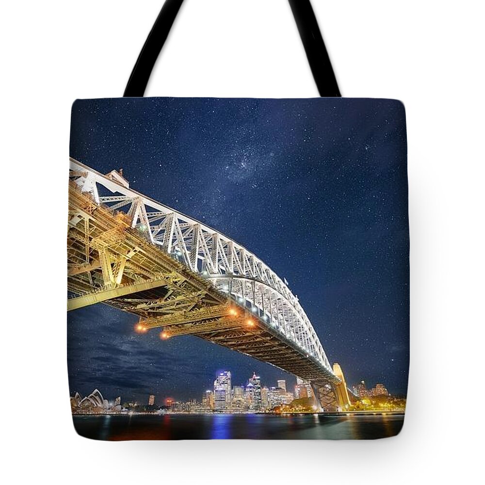 Sydney Harbour Bridge Tote Bag featuring the photograph Sydney Harbour Bridge #2 by Jackie Russo