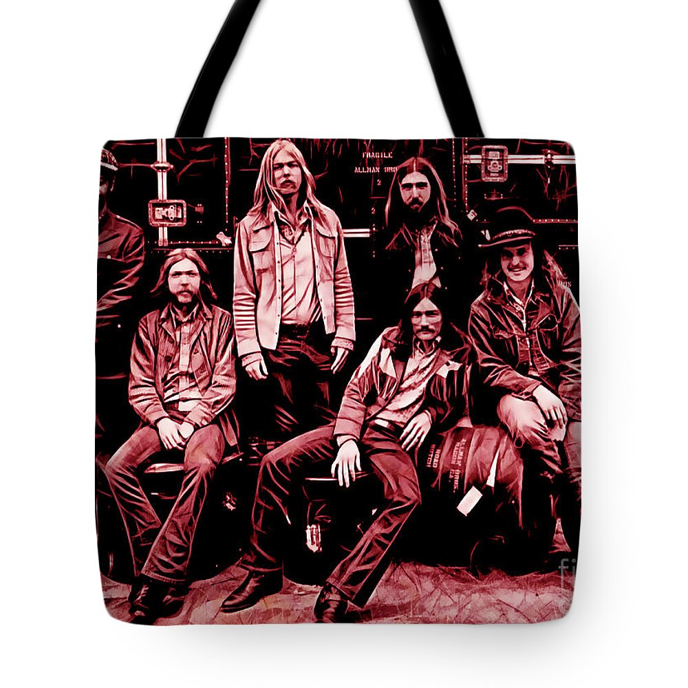 The Allman Brothers Tote Bag featuring the mixed media The Allman Brothers Collection #4 by Marvin Blaine