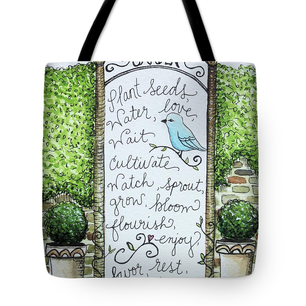 Garden Tote Bag featuring the painting The Garden #1 by Elizabeth Robinette Tyndall