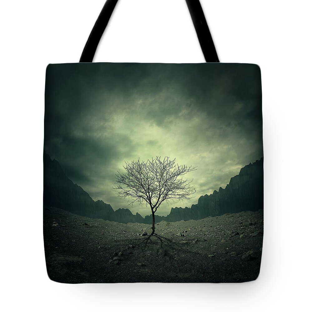 Cloud Tote Bag featuring the digital art Tree by Zoltan Toth